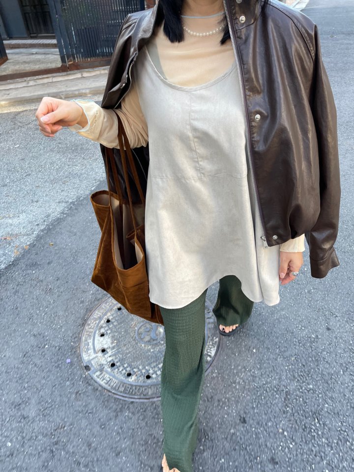 The Fine.b - Korean Women Fashion - #momslook - Suede Mini One-piece - 4