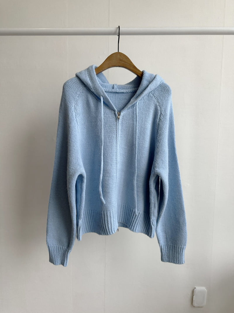 There By - Korean Women Fashion - #momslook - Bony Hood Knit Zip-up - 10