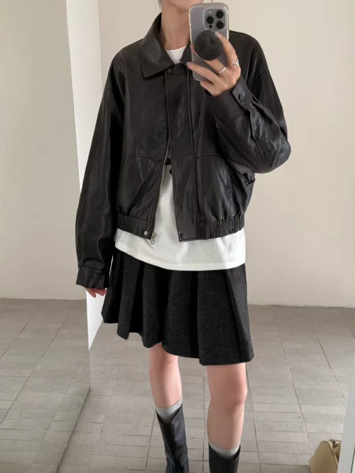 There By - Korean Women Fashion - #momslook - Mull Leather Jacket - 3