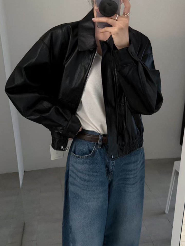 There By - Korean Women Fashion - #momslook - Mull Leather Jacket - 9