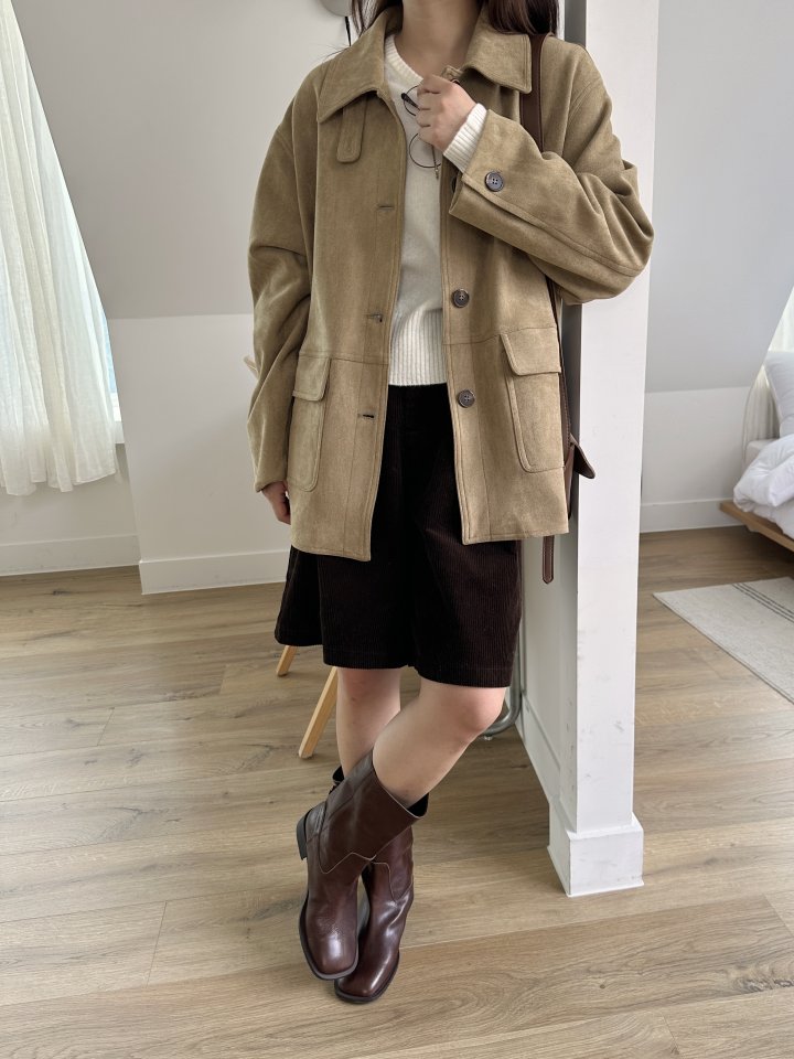 There By - Korean Women Fashion - #momslook - Mild Suede Jacket
