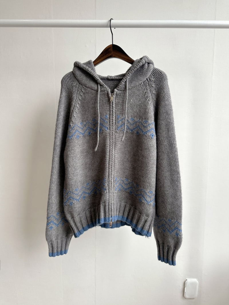 There By - Korean Women Fashion - #momslook - Wished Hood Knit Zip-up - 10