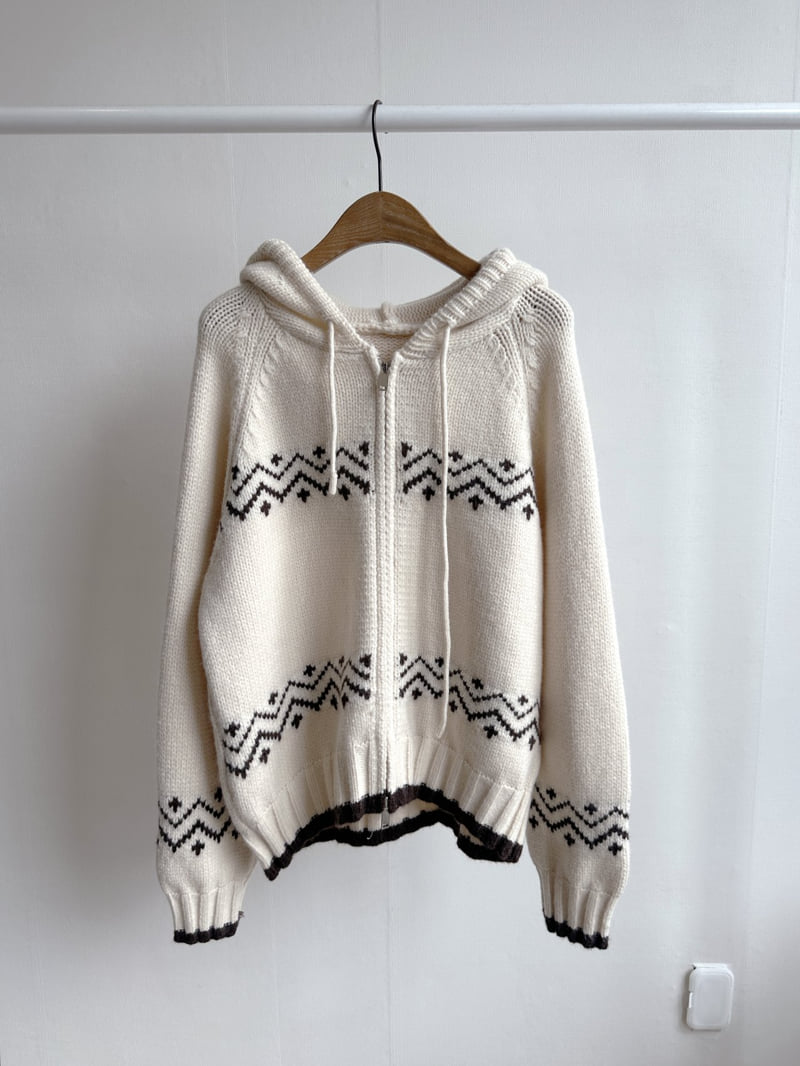 There By - Korean Women Fashion - #momslook - Wished Hood Knit Zip-up - 11