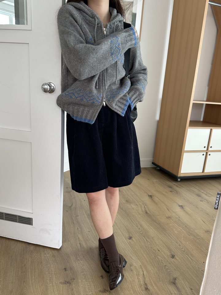 There By - Korean Women Fashion - #momslook - Wished Hood Knit Zip-up - 9