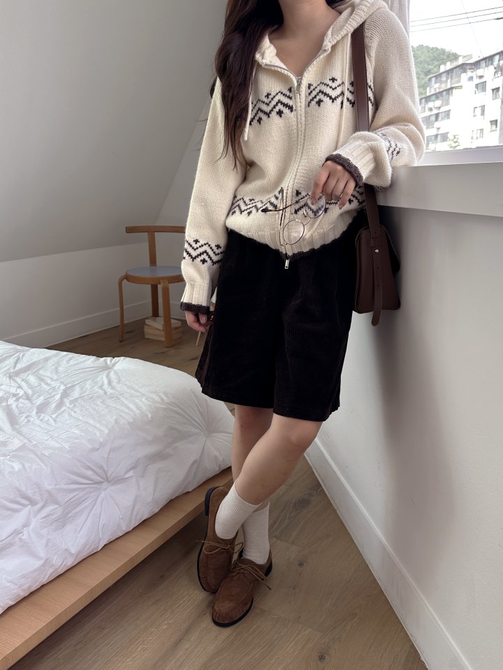 There By - Korean Women Fashion - #momslook - Wished Hood Knit Zip-up - 8