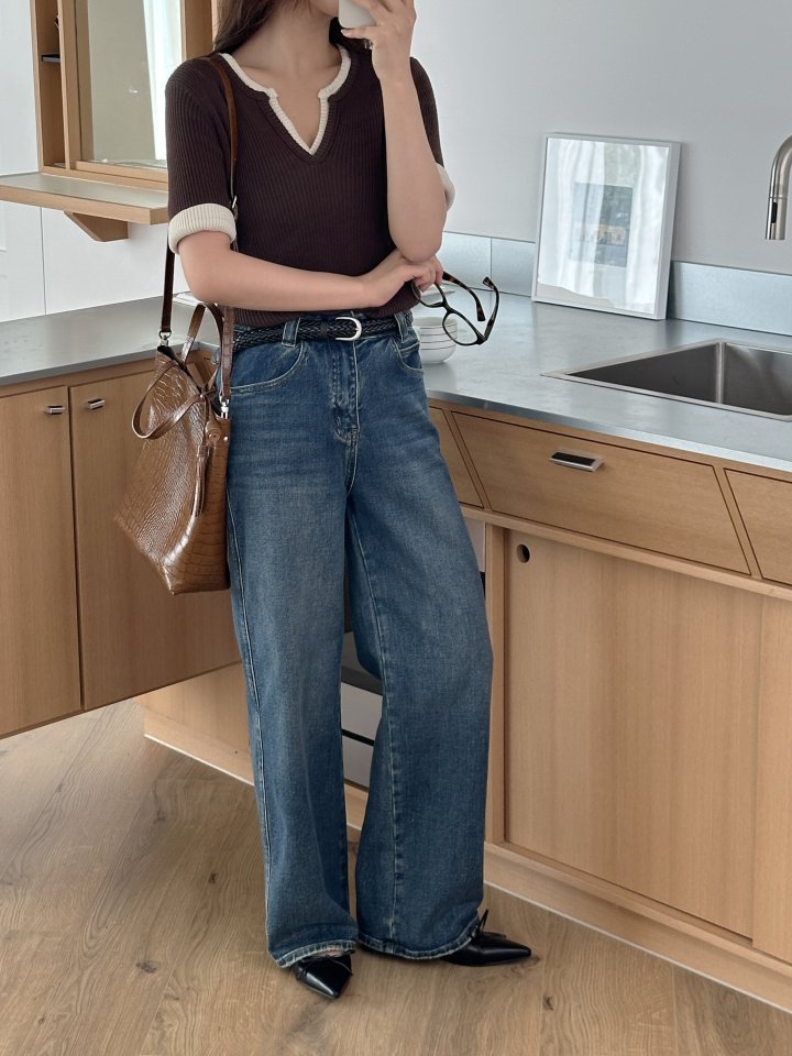 There By - Korean Women Fashion - #momslook - Straight Denim Pants - 5