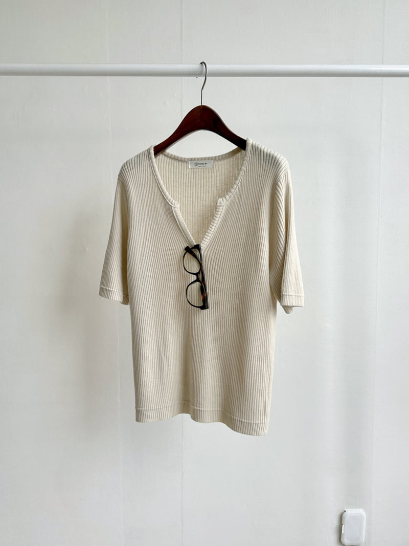 There By - Korean Women Fashion - #momslook - Ribbed Short Sleeved Knit Top - 10