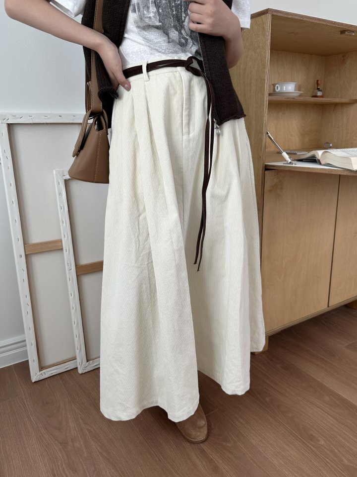 There By - Korean Women Fashion - #thelittlethings - Corduroy Long Skirt - 4
