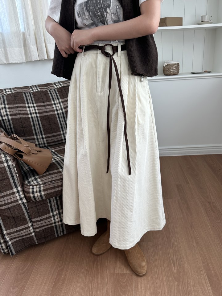 There By - Korean Women Fashion - #momslook - Corduroy Long Skirt - 6