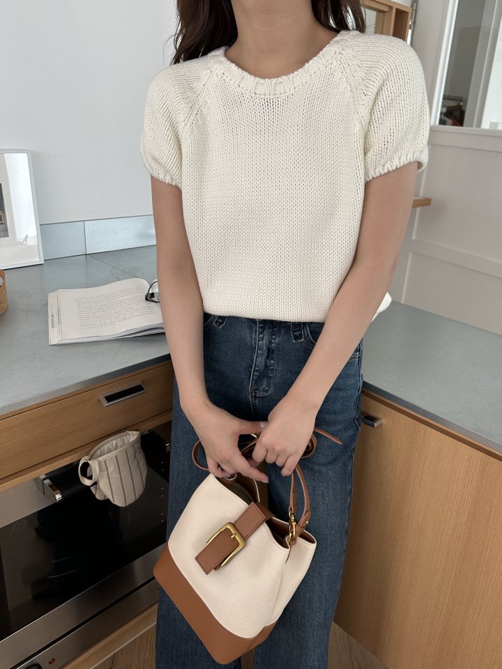 There By - Korean Women Fashion - #momslook - More Short Sleeved Knit Top - 3