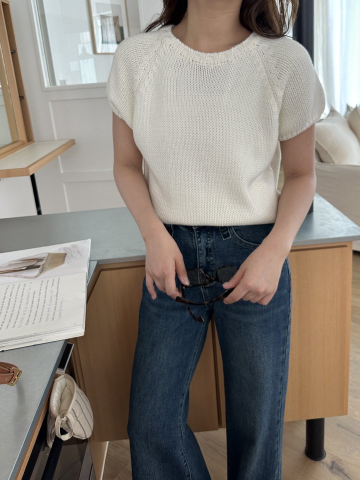 There By - Korean Women Fashion - #momslook - More Short Sleeved Knit Top - 5