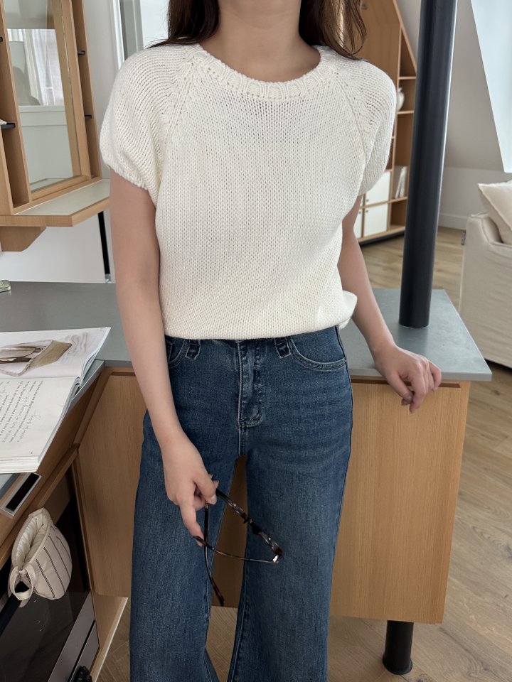 There By - Korean Women Fashion - #momslook - More Short Sleeved Knit Top - 7
