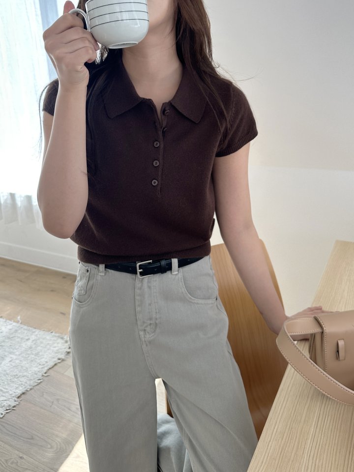 There By - Korean Women Fashion - #momslook - Mano Collar Knit Top