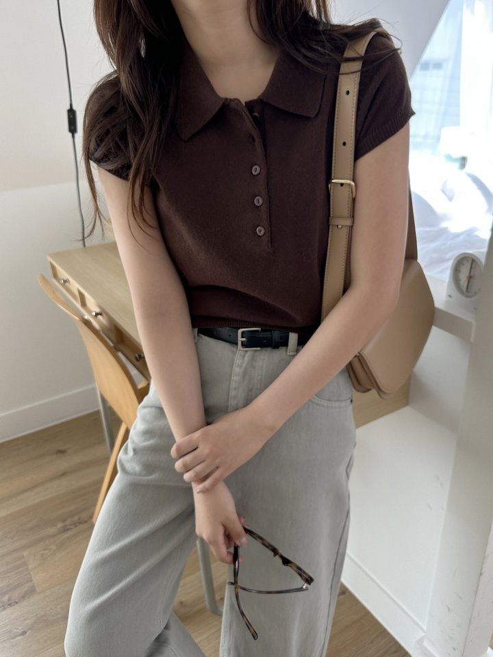 There By - Korean Women Fashion - #momslook - Mano Collar Knit Top - 5