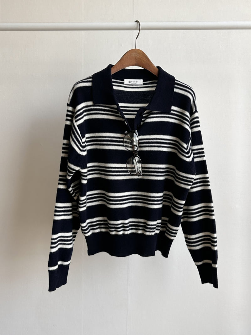 There By - Korean Women Fashion - #momslook - Paul Stripe Knit Top - 8