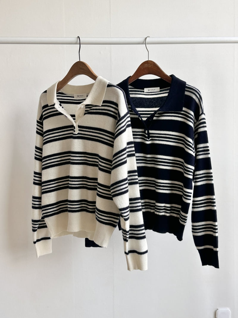 There By - Korean Women Fashion - #momslook - Paul Stripe Knit Top - 9