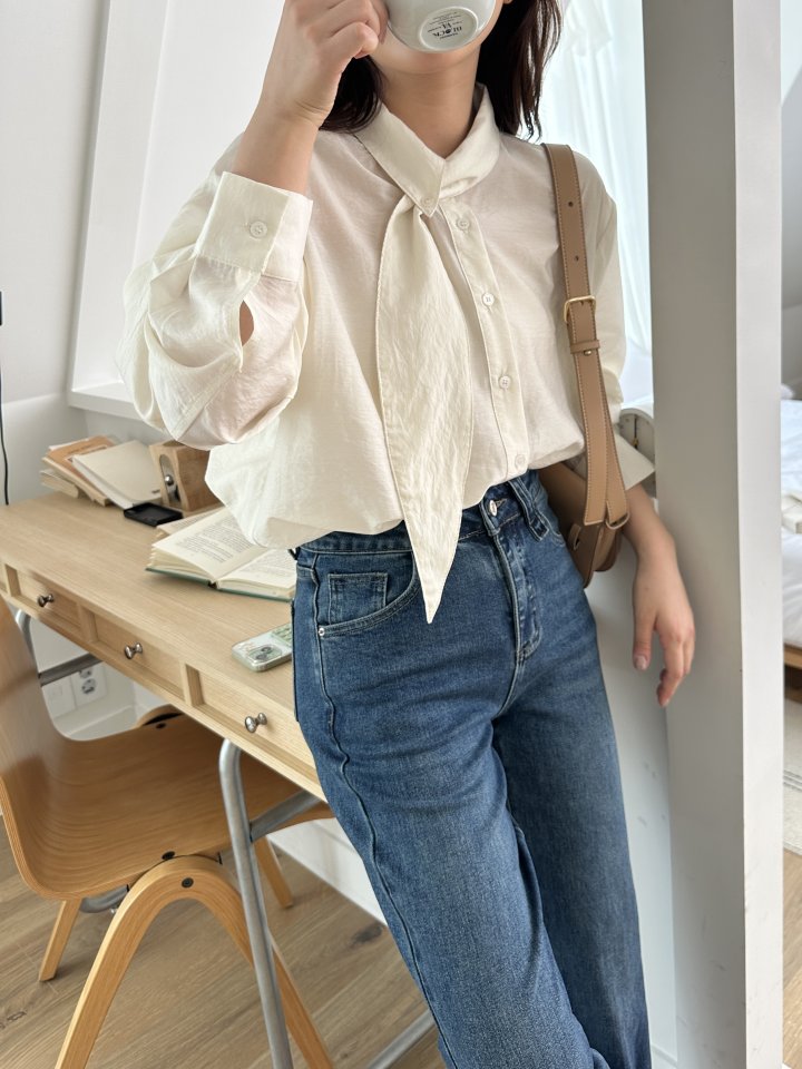 There By - Korean Women Fashion - #momslook - Tie Blouse - 6