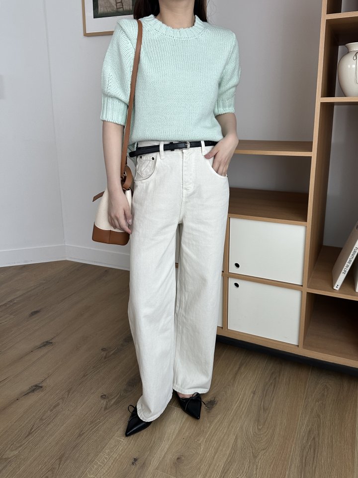 There By - Korean Women Fashion - #momslook - Anna Short Sleeved Knit Top
