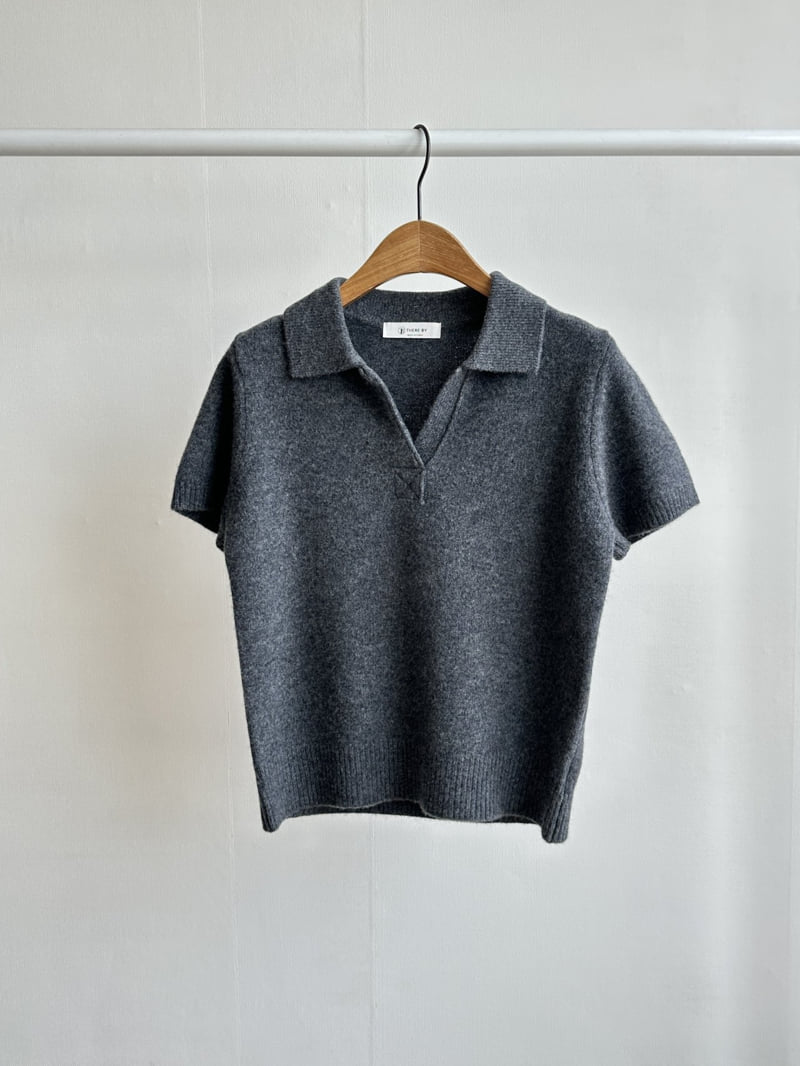 There By - Korean Women Fashion - #momslook - Wool Collar Short Sleeved Knit Top - 12