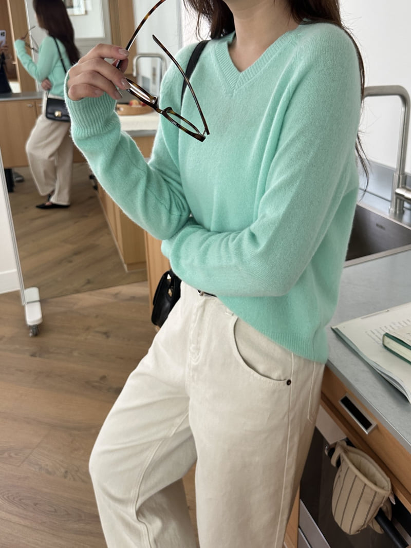 There By - Korean Women Fashion - #momslook - V-neck Wool Knit Pullover - 6