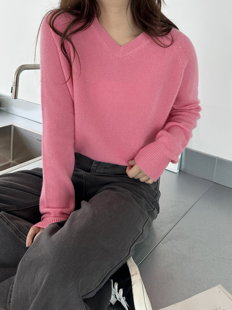 There By - Korean Women Fashion - #momslook - V-neck Wool Knit Pullover - 8