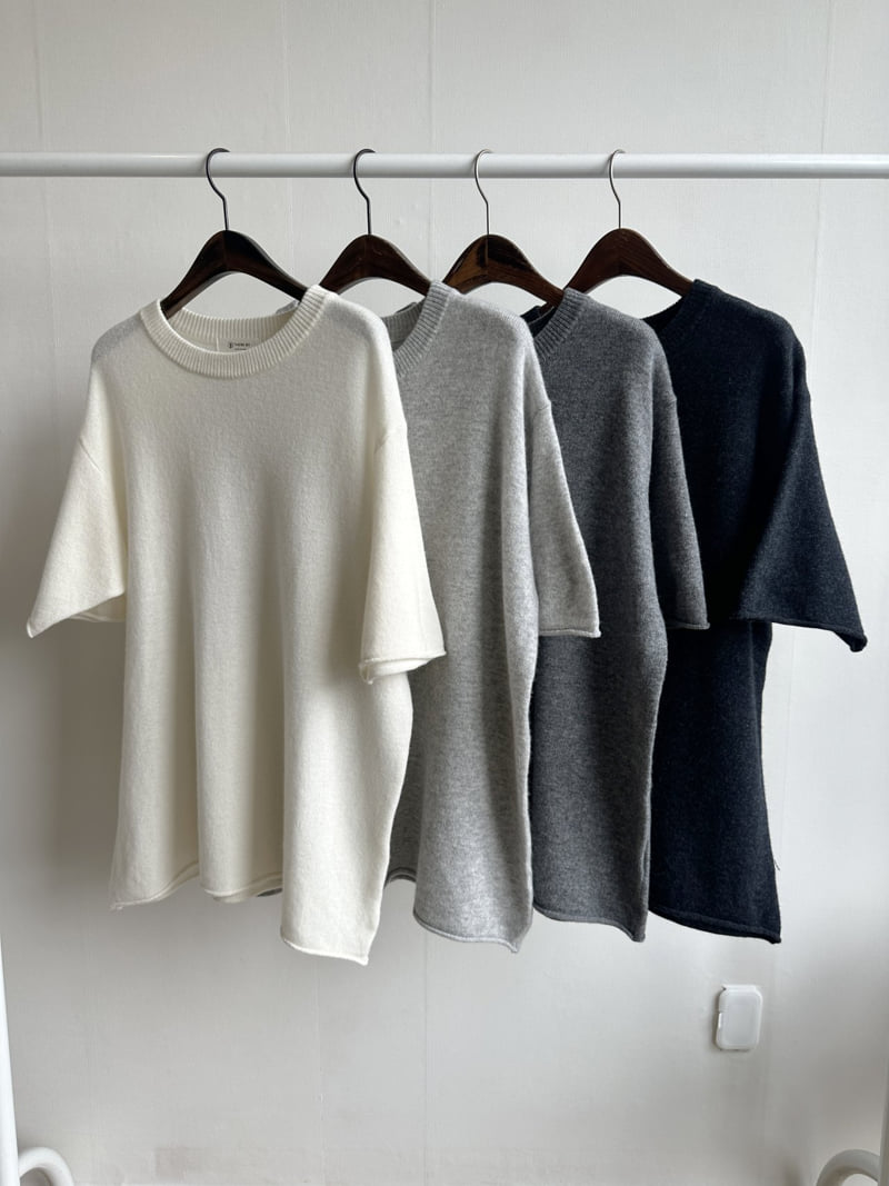 There By - Korean Women Fashion - #momslook - Moss Wool Short Sleeve Knit