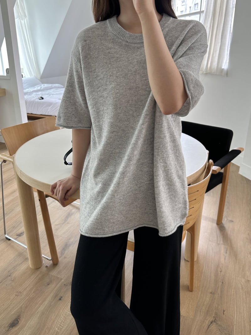There By - Korean Women Fashion - #momslook - Moss Wool Short Sleeve Knit - 7