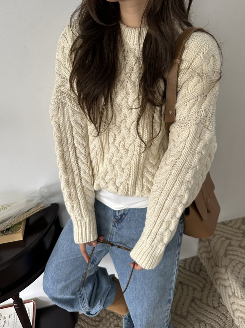 There By - Korean Women Fashion - #momslook - Rainy Twisted Knit