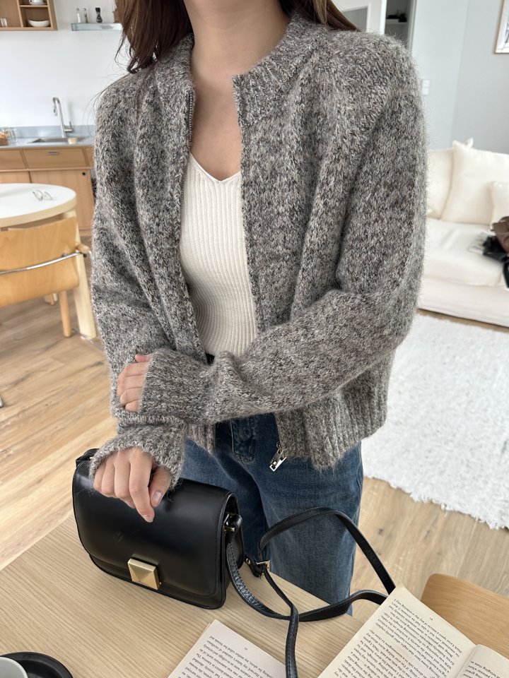 There By - Korean Women Fashion - #pursuepretty - With Knit Zip-up Jacket - 3