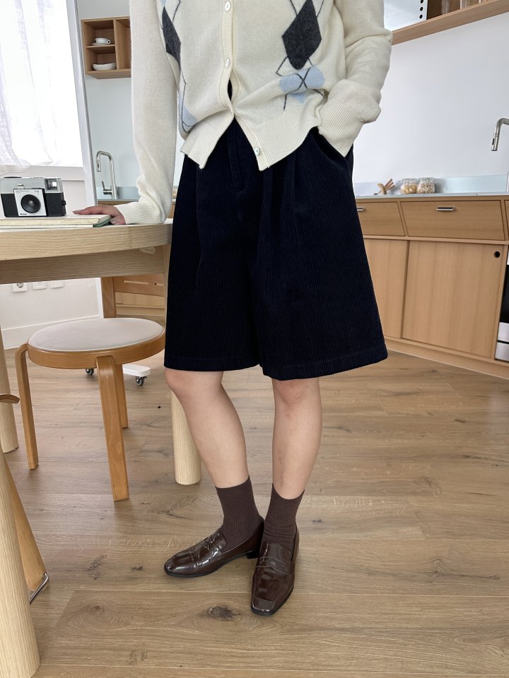 There By - Korean Women Fashion - #restrostyle - Corduroy Half Pants - 2