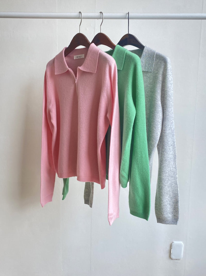 There By - Korean Women Fashion - #restrostyle - Ellie Collar Knit Half Zipper Top - 9