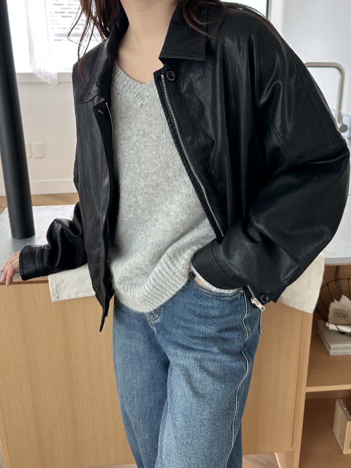 There By - Korean Women Fashion - #restrostyle - Urban Leather Jacket - 3