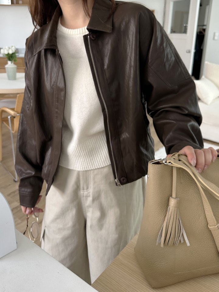 There By - Korean Women Fashion - #restrostyle - Urban Leather Jacket - 2