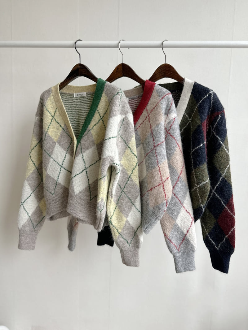 There By - Korean Women Fashion - #restrostyle - Momo Argyle Cardigan - 11