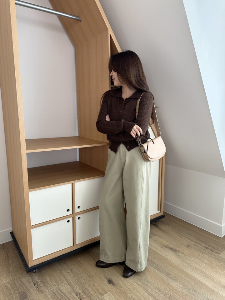 There By - Korean Women Fashion - #romanticstyle - Eddie Wool Collar Cardigan - 11