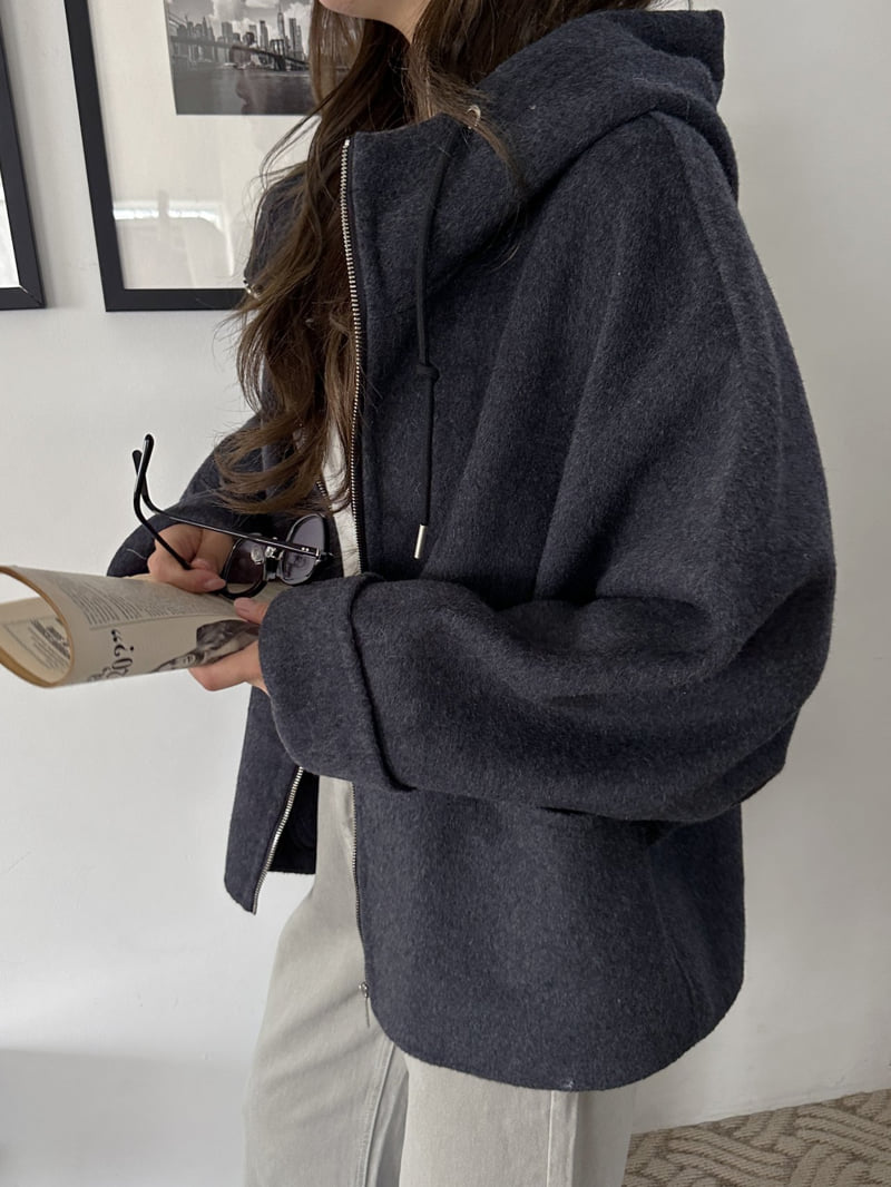 There By - Korean Women Fashion - #romanticstyle - Weave Hood Handmade Coat - 8