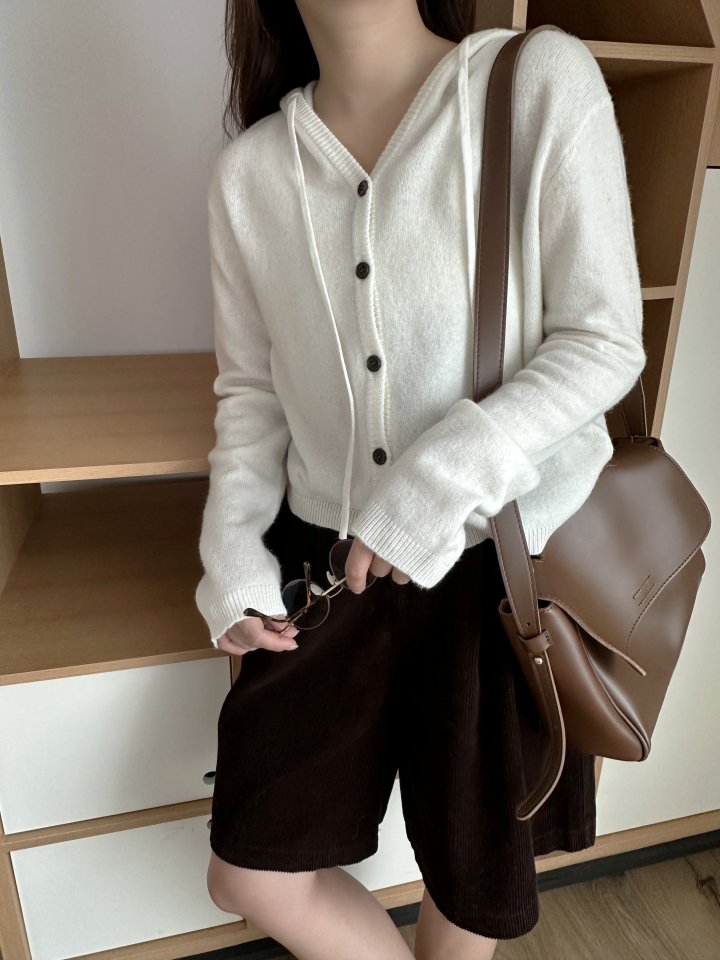 There By - Korean Women Fashion - #shopsmall - Wool Hood Cardigan - 5