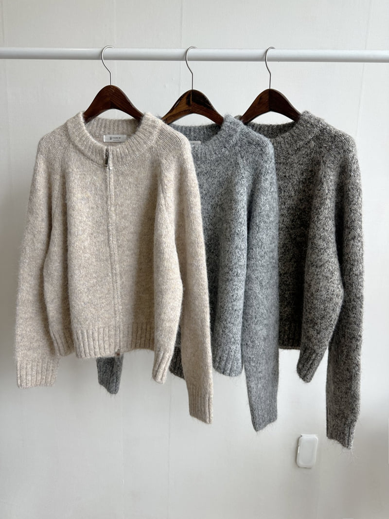 There By - Korean Women Fashion - #shopsmall - With Knit Zip-up Jacket - 6