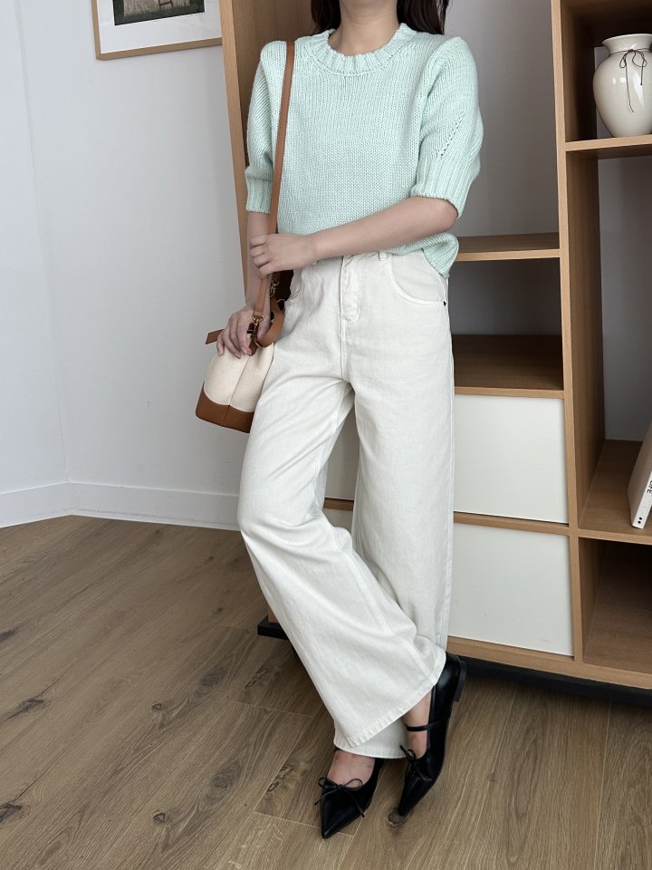 There By - Korean Women Fashion - #shopsmall - Anna Short Sleeved Knit Top - 9