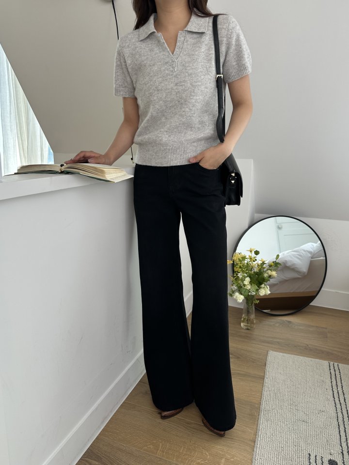 There By - Korean Women Fashion - #shopsmall - Wool Collar Short Sleeved Knit Top - 5