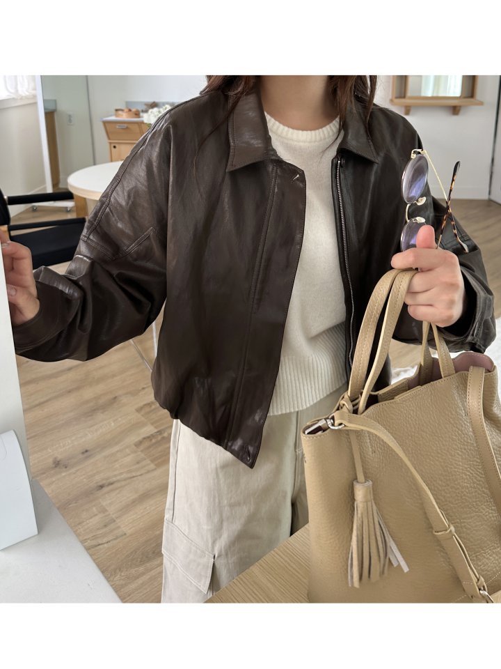 There By - Korean Women Fashion - #romanticstyle - Urban Leather Jacket - 4