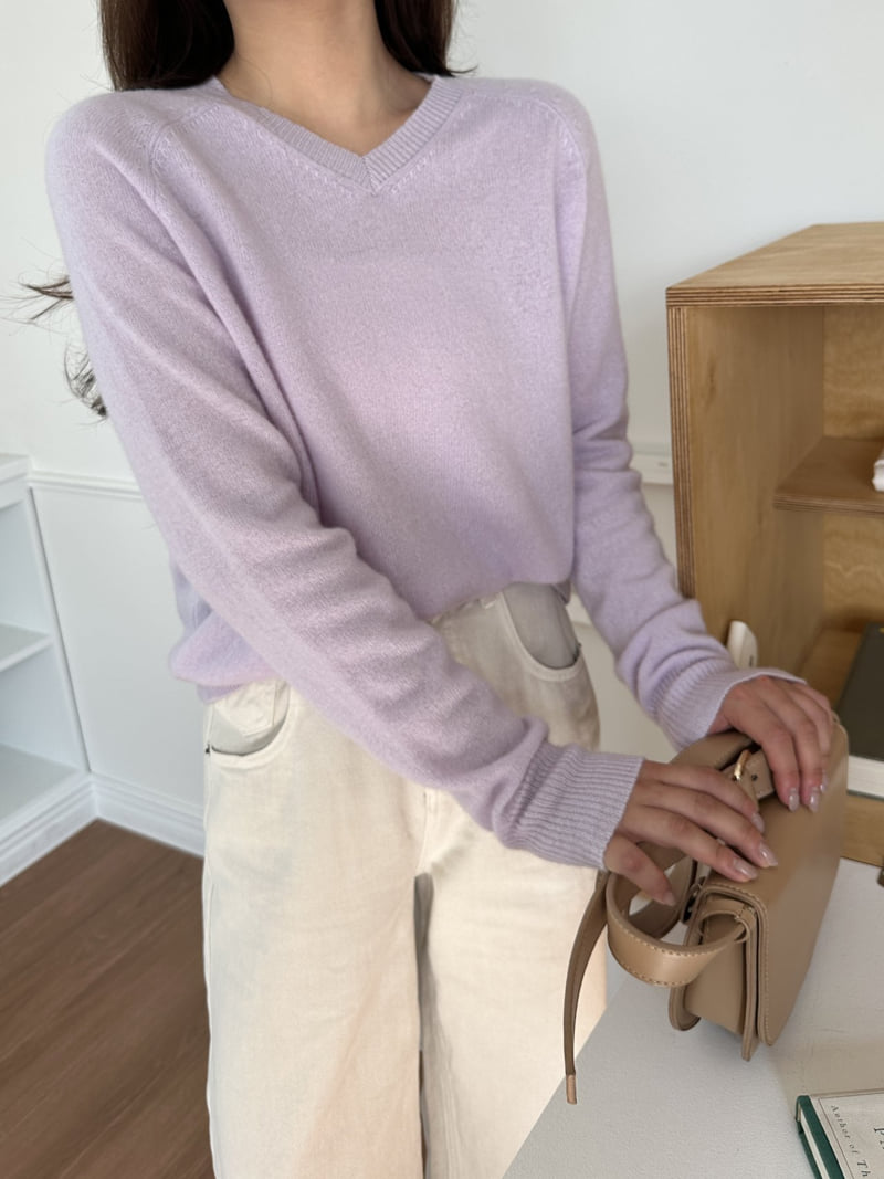 There By - Korean Women Fashion - #shopsmall - V-neck Wool Knit Pullover - 3
