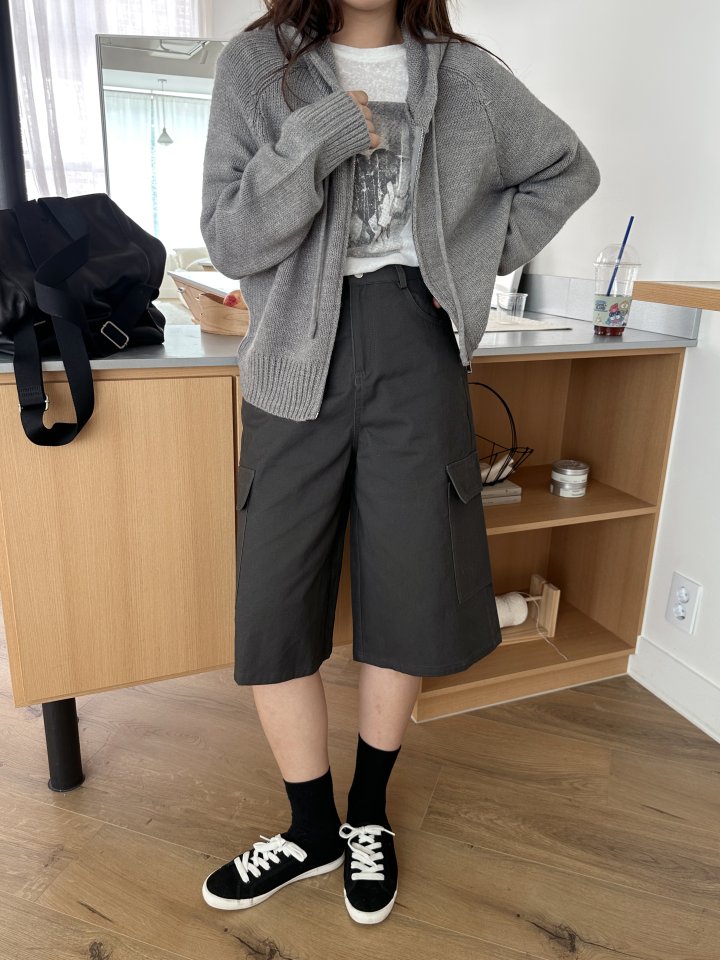 There By - Korean Women Fashion - #thatsdarling - Bony Hood Knit Zip-up