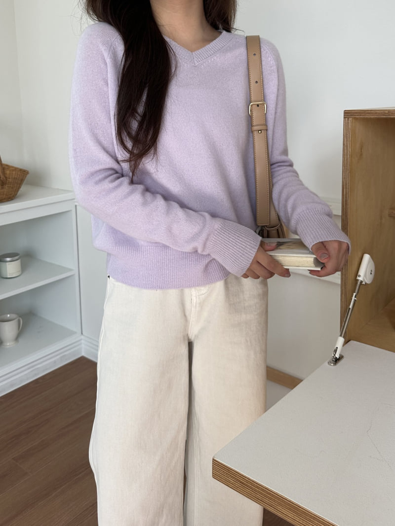 There By - Korean Women Fashion - #shopsmall - V-neck Wool Knit Pullover - 4