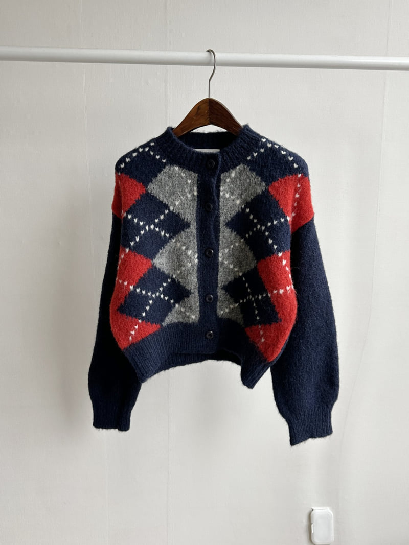 There By - Korean Women Fashion - #thatsdarling - Milk Argyle Cardigan - 12
