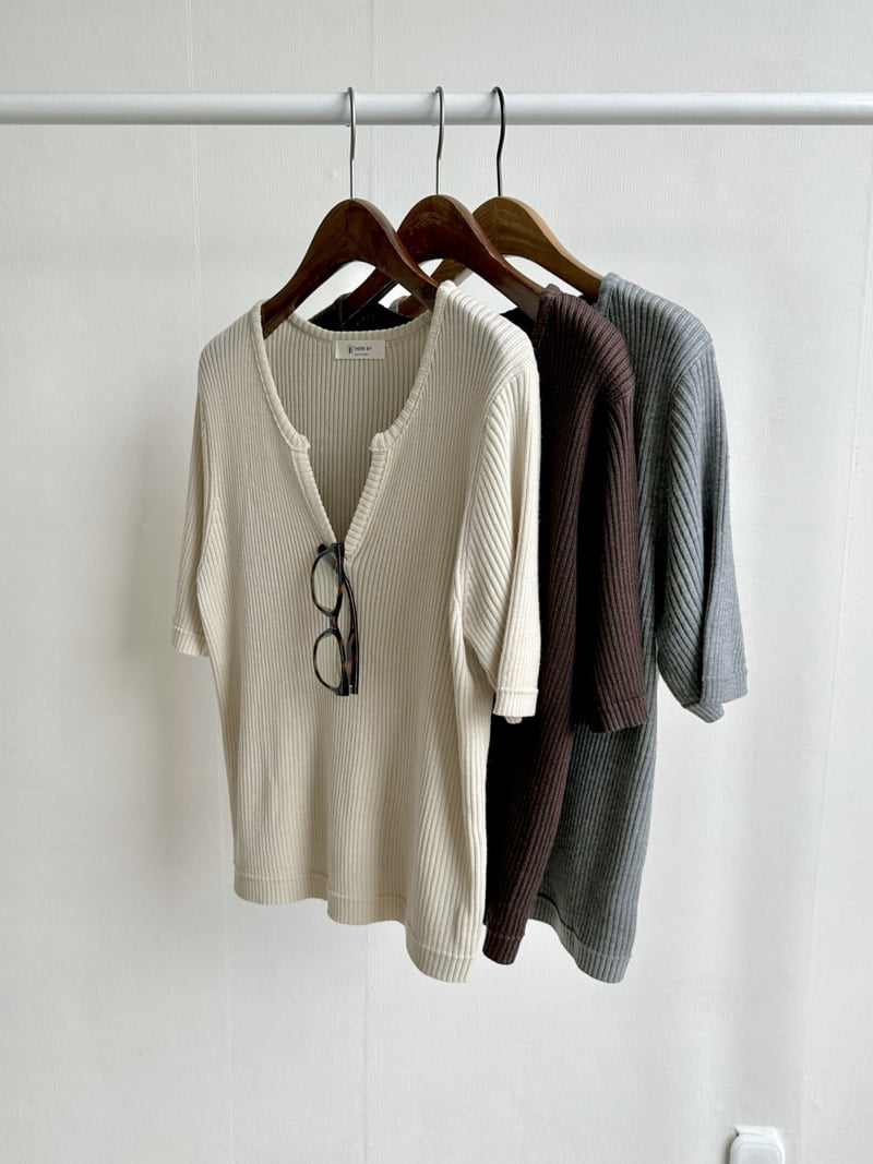 There By - Korean Women Fashion - #thelittlethings - Ribbed Short Sleeved Knit Top - 9