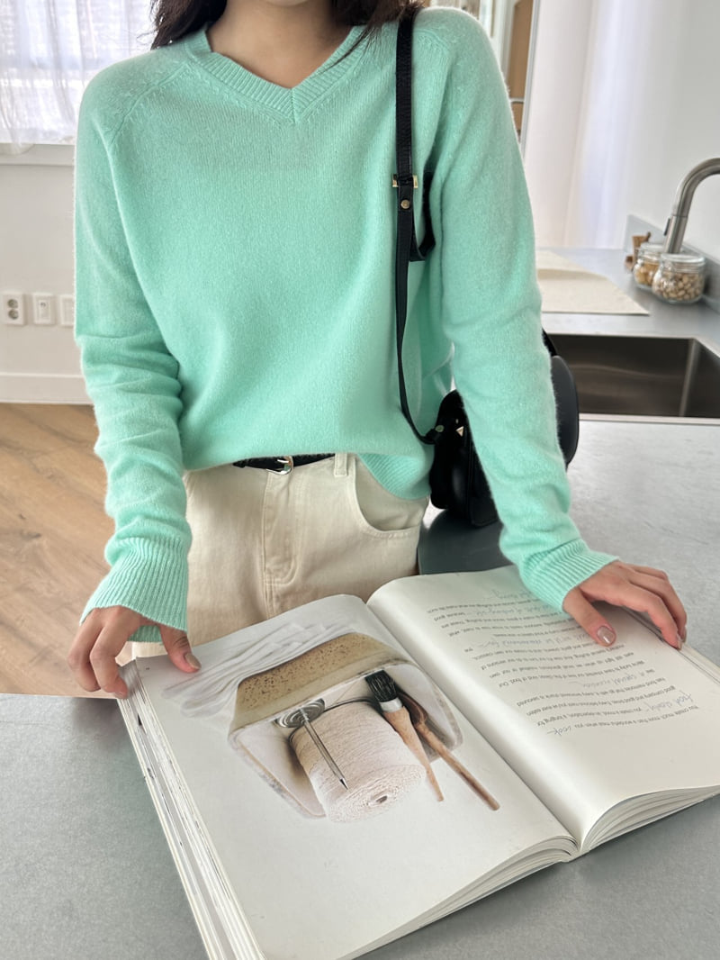 There By - Korean Women Fashion - #thelittlethings - V-neck Wool Knit Pullover - 5