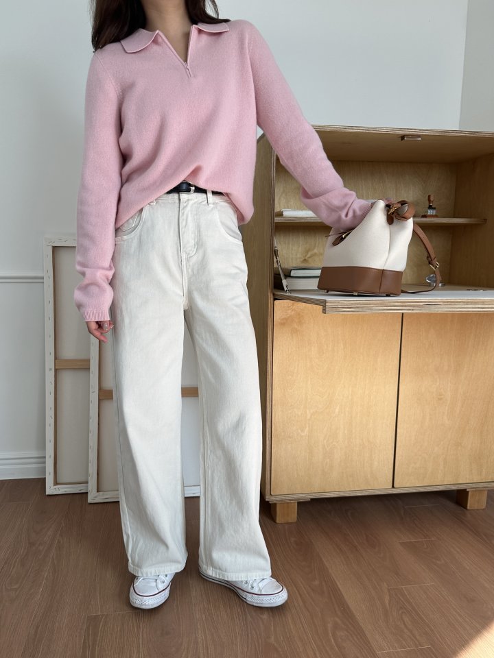 There By - Korean Women Fashion - #vintageinspired - Ellie Collar Knit Half Zipper Top - 6