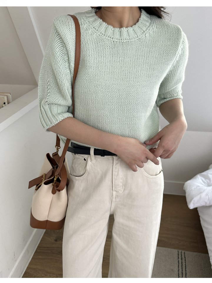There By - Korean Women Fashion - #womensfashion - Anna Short Sleeved Knit Top - 4
