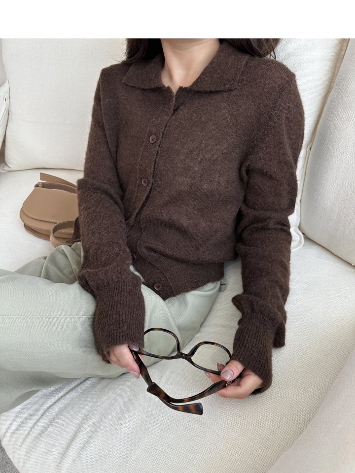 There By - Korean Women Fashion - #vintagekidsstyle - Eddie Wool Collar Cardigan - 8